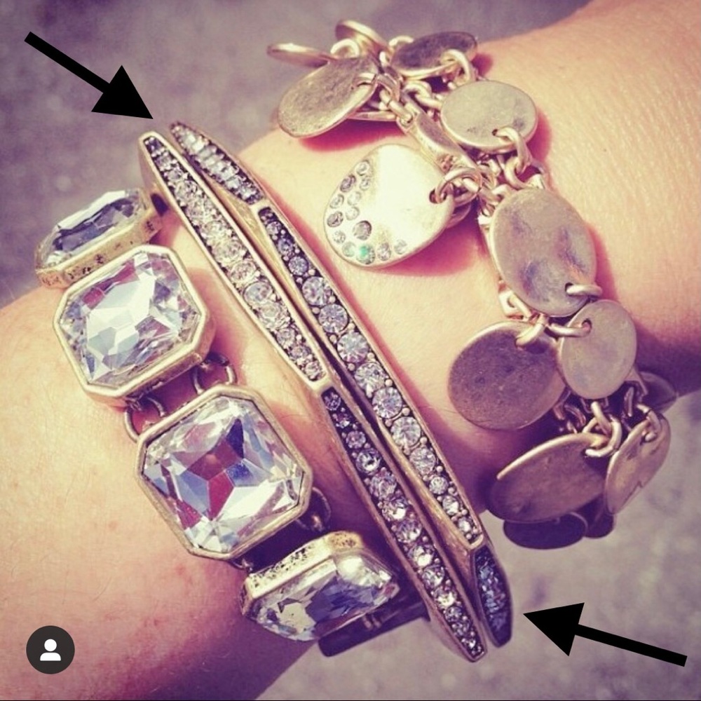 NEW C+I Bangles Brass & Rhinestones - Picture 2 of 6
